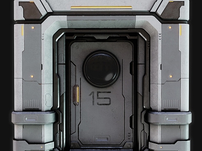 Science Fiction Door Mechanical Door Hatch Door Technology Door 3d model