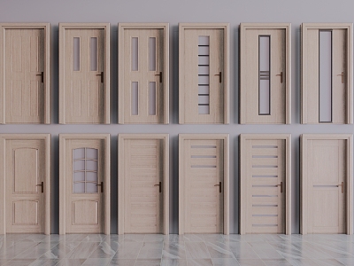 Modern swing door wooden door model