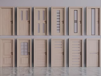 Modern swing door wooden door 3d model