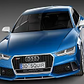 Blue Audi Sports Sedan With Sleek Exterior Design And Alloy Wheels