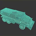 Gray Military Wheeled Tank With Six Wheels Blue Windows Armored Body And Roof Equipment