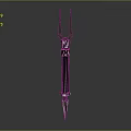 Metallic Trident Weapon With Intricate Handle Design And Sharp Metal Spikes 3d model