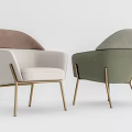 Stylish Modern Dining Chairs With Neutral And Green Upholstered Fabric Gold Metal Legs