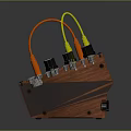 portable synthesizer mixer reverberator tuner mixer mixing equipment 3d model