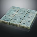 Ancient Green Jade Square Blocks Featuring Circular Holes And Intricate Surface Carvings