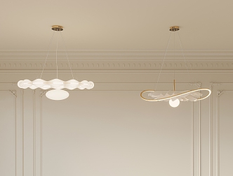 French Cream Chandelier 3d model