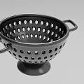 Black Perforated Decorative Ornament Set With Two Handles And Base Stand
