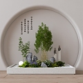 Modern indoor landscape landscape plant pile landscape sketch modeling door opening 3d model