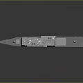 3D Rendered Modern Naval Warship With Gray Hull Blue Bottom Antennas And Reflection