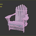 Light Blue Wooden Adirondack Chair With Slatted Backrest And Armrests For Outdoor Patio