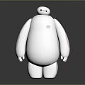 Cute Big Hero 6 Baymax Plush Doll With White Body And Pink Accents