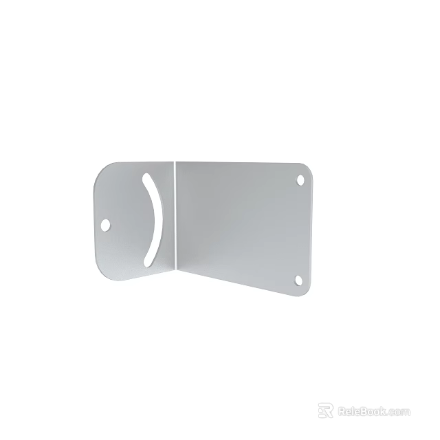 L Shaped Metal Bracket With Mounting Holes For Hardware Installation 3d model 