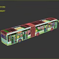 Double Articulated Bus With White Green Exterior Dark Roof And Multiple Windows For Urban Transport
