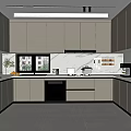 Modern Kitchen Interior With White Cabinets Marble Countertop And Stainless Steel Appliances