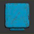 Vintage Blue Post Box With Russian ПОЧТА Lettering Stickers And Distressed Paint Finish