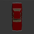 Red Classic Vintage Car with Sleek Body Design and Reflective Surface