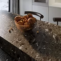 Modern Bar Counter Design With Marble Top Open Layout Stools And City View