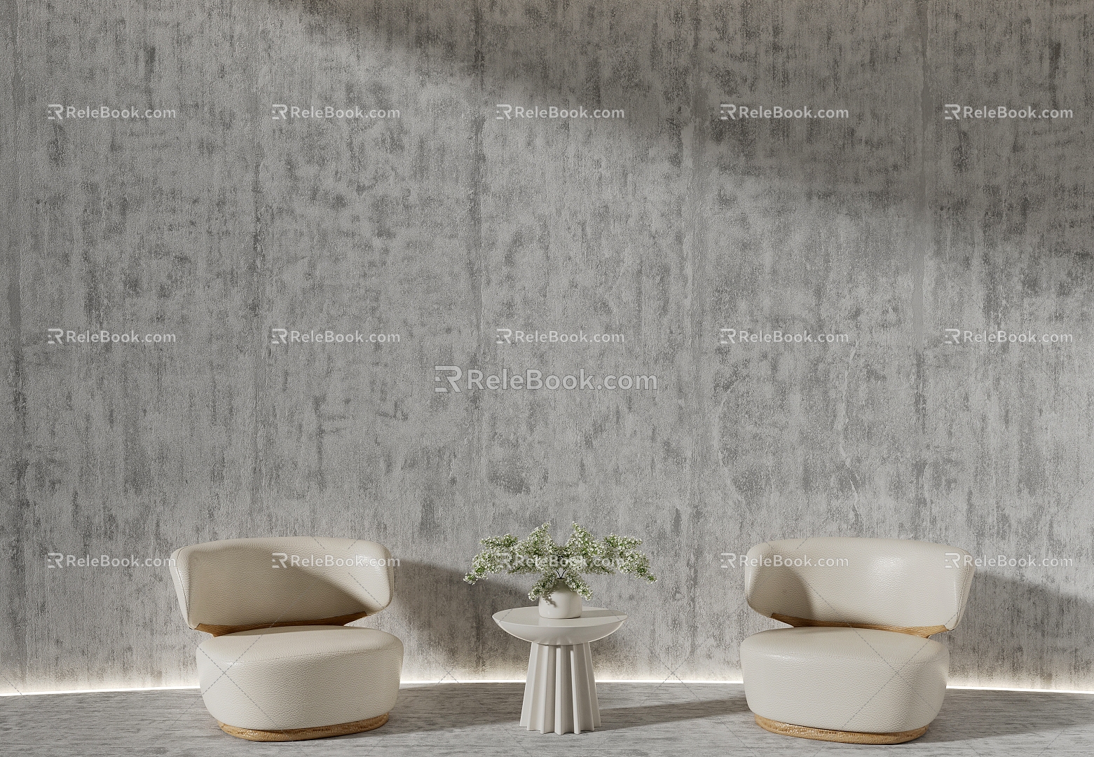 Micro cement cement background wall texture paint cement paint leisure sofa coffee table 3d model