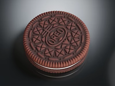 Oreo Cookie Classic Chocolate Biscuit With Cream Filling And Embossed Design 3d model