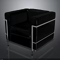 Modern Black Leather Upholstered Chair With Sleek Metal Frame And Square Design