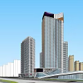 Aerial View Master Plan With High Rise Buildings Road Network Waterfront And Green Spaces