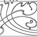 Elegant Staircase With Intricate Wrought Iron Railing And Dark Wooden Steps