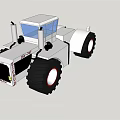 Heavy Duty Utility Vehicle With Large Tires Dual Exhaust Pipes And White Cab