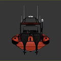 Red And Black High Speed Rescue Boat With Seats Console And Antenna Equipment