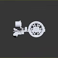 White 3D Designed Home Toy Vehicle With Round Components And Large Wheel