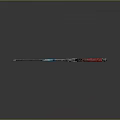 Dual Weapons With Long And Short Blades Red Handles Blue Decorative Accents Metallic Finish