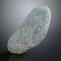 Natural Grayish Blue Stone with Irregular Shape and Surface Texture on Black Background
