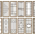 Various Decorative Partition Designs With Geometric Patterns Wooden Frames And Traditional Modern Styles 3d model