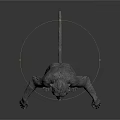 3D Rendered Ape Creature Featuring Detailed Facial Organs And Dense Body Hair