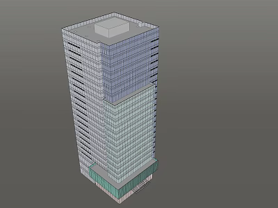 Modern High Rise Office Building with Glass Curtain Wall and Contemporary Design 3d model