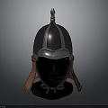 Ancient Metal Warrior Helmet With Spiked Top And Leather Ear Flaps