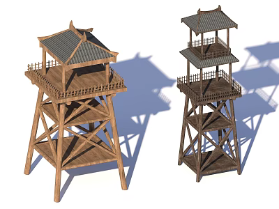 Chinese-style watchtower building sentry box 3d model Chinese-style watchtower building sentry box 3d model