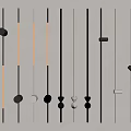 Modern Slim Tube Wall Sconces With Matte Black White Metallic Finishes Arranged On White Wall