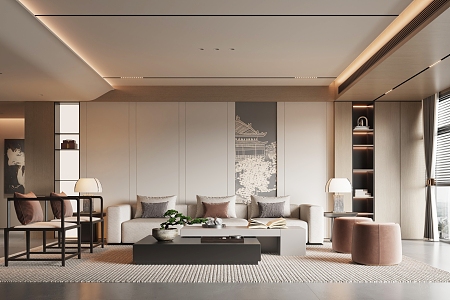 New Chinese Living Room 3d model