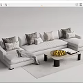 Modern corner sofa multiplayer sofa 3d model