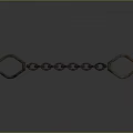 Rusted Iron Shackles Connected By Chain On Gray Background With Reflection