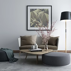 Modern sofa coffee table combination 3d model