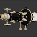 Vintage Microscope With Brass Components Black Metal Base And Optical Lenses