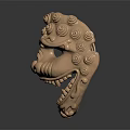 Decorative Copper Mask With Intricate Spiral Patterns And Ornate Carvings Details