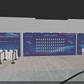 Modern Banquet Hall Interior With Audience Seats Stage And Entrance Area