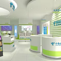 Modern Digital Store Interior With Smartphone Displays And Gadget Showcases 3d model