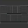Detailed Multi Level Metal Staircase With Railings For Industrial Building Model