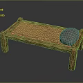 Cozy Rustic Wooden Single Bed Frame With Brown Mattress And Gray Pillow