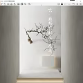 Natural Twig Branch Wall Hanging Decor For White Minimalist Wall Interior