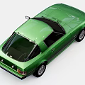 Green Classic Sports Car With Two Door Design And Sleek Exterior Look