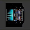 Professional Electronic Control Panel With Blue Waveform Display And Colored Buttons